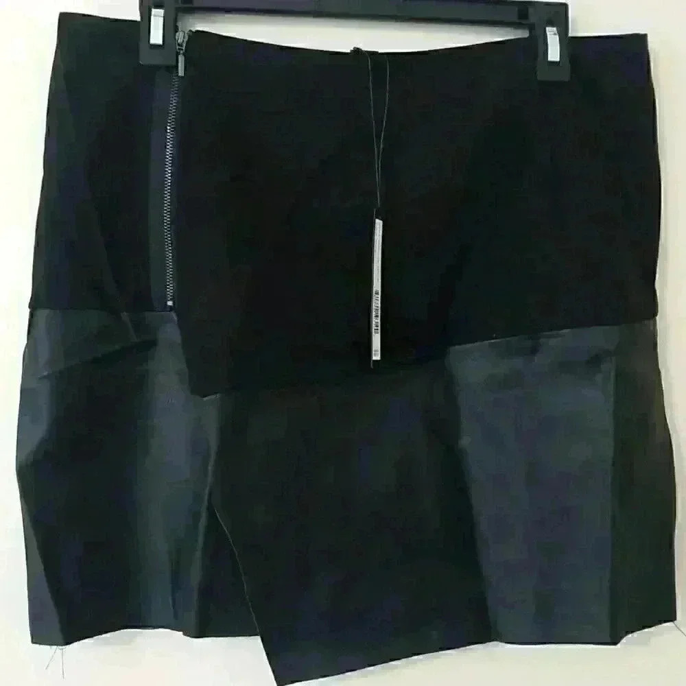 Harve Benard Faux Leather Wrap Skirt